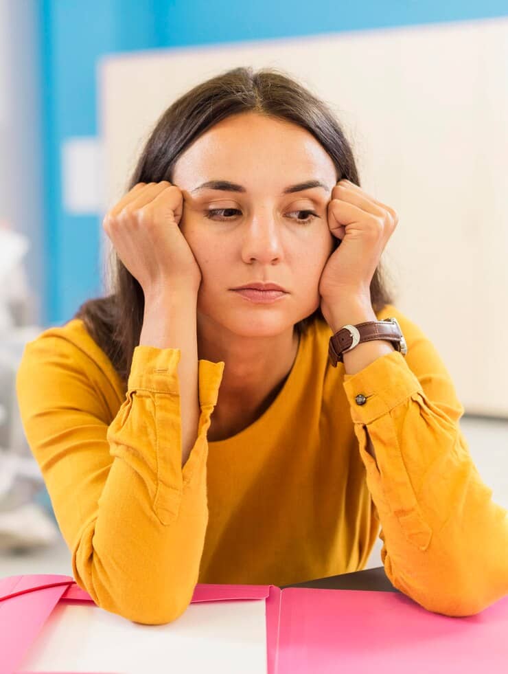 Distressed woman with ADHD
